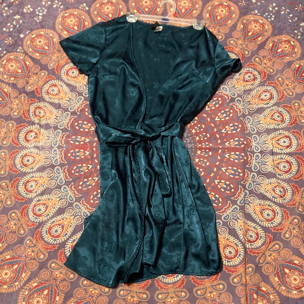 Elegant Dark Green Wrap Dress